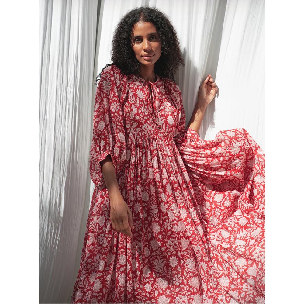 Daughters of India XS Kyra Midi Dress ~ Saffron